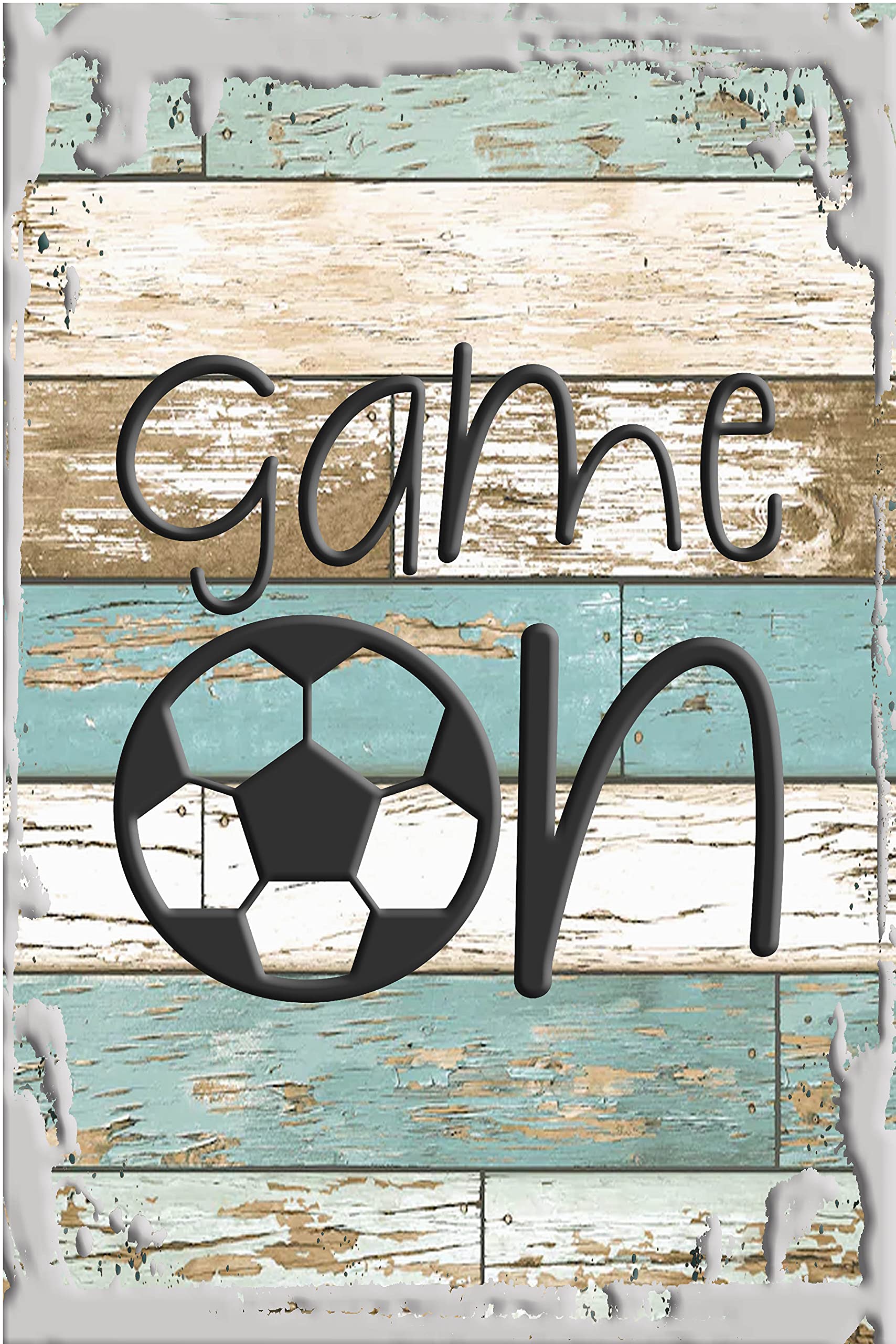 Game on soccer ball sports team game field net love competitive White Wall Art Decor Funny Gift
