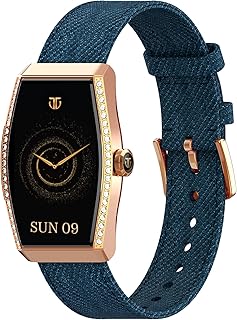 Titan Valerie Aura Women Smartwatch with 1.47 AMOLED Display,Crystal Studded Bezzel,Luna Wellness,UV/AQI Index,Animated Watchfaces,QR Hub,BT Calling,Stress Monitoring,Breathe Exercise,IP68-Teal Green