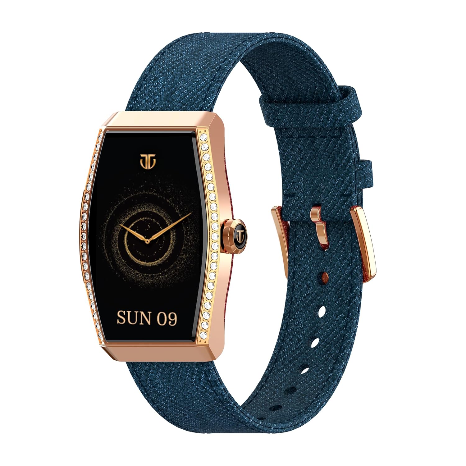 Titan Valerie Aura Women Smartwatch with 1.47 AMOLED Display,Crystal Studded Bezzel,Luna Wellness,UV/AQI Index,Animated Watchfaces,QR Hub,BT Calling,Stress Monitoring,Breathe Exercise,IP68-Teal Green