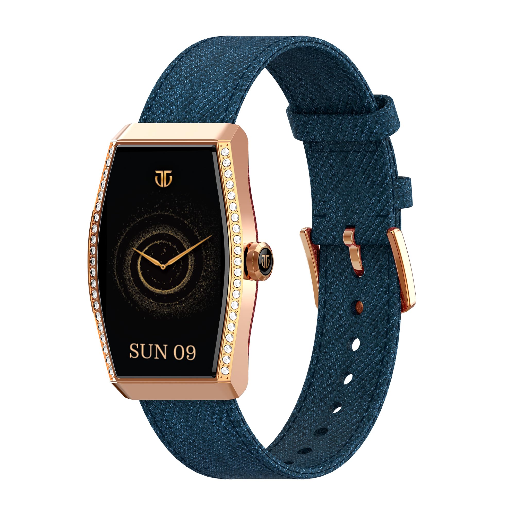 Titan Valerie Aura Women Smartwatch with 1.47 AMOLED Display,Crystal Studded Bezzel,Luna Wellness,UV/AQI Index,Animated Watchfaces,QR Hub,BT Calling,Stress Monitoring,Breathe Exercise,IP68-Teal Green-image-47