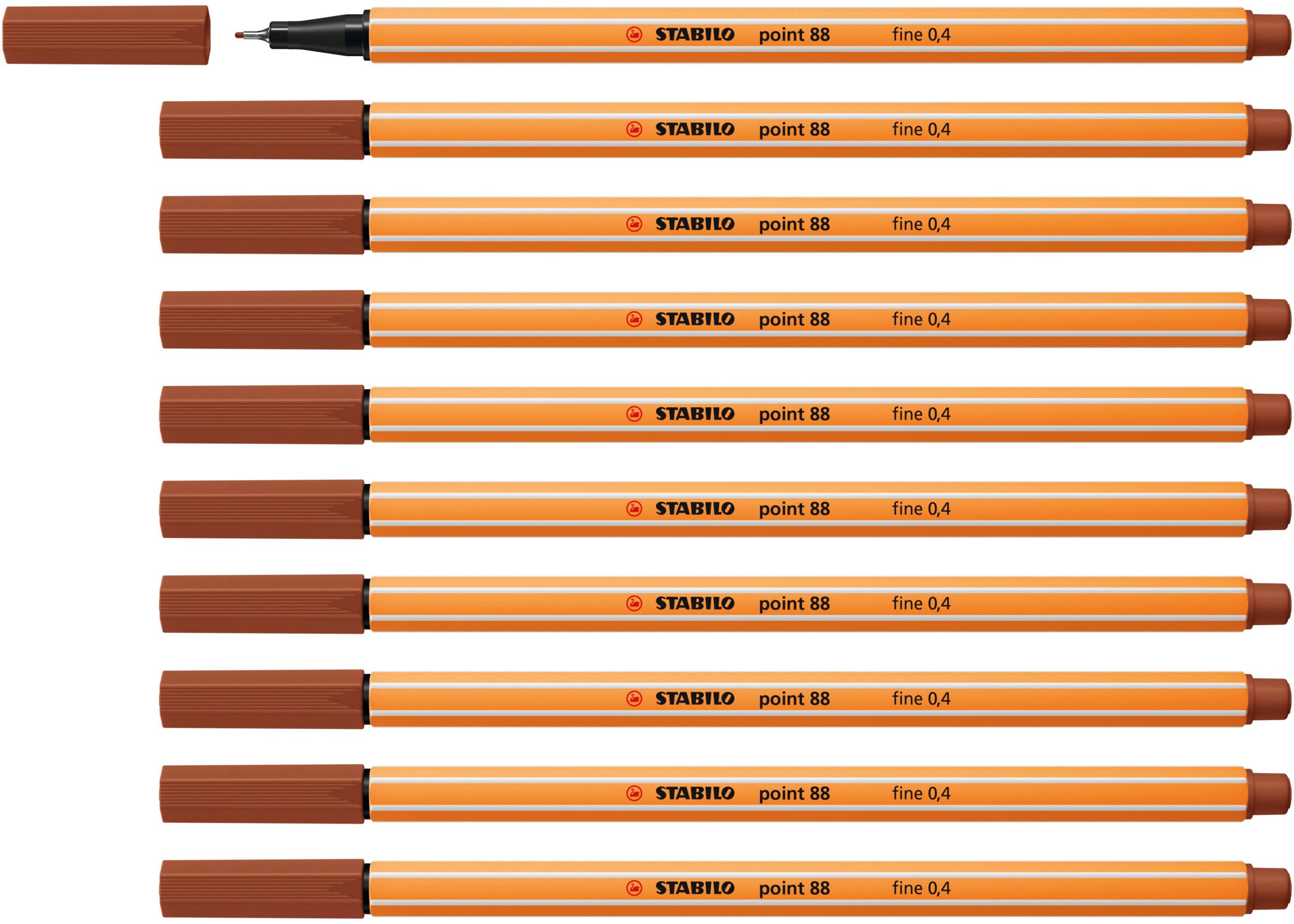 STABILO point 88 - Fineliner - Pack of 10 - Sanguine