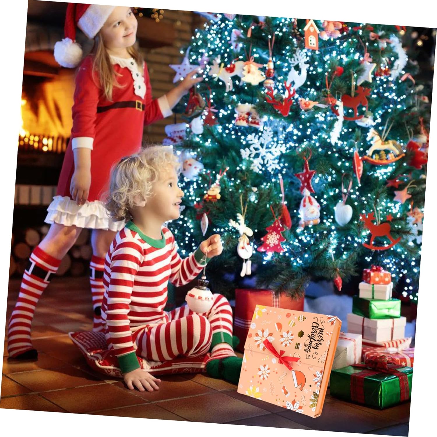 DIY Christmas Advent Calendar Boxes Sturdy Cardboard Countdown Boxes for Holiday Fun for and Party Favors