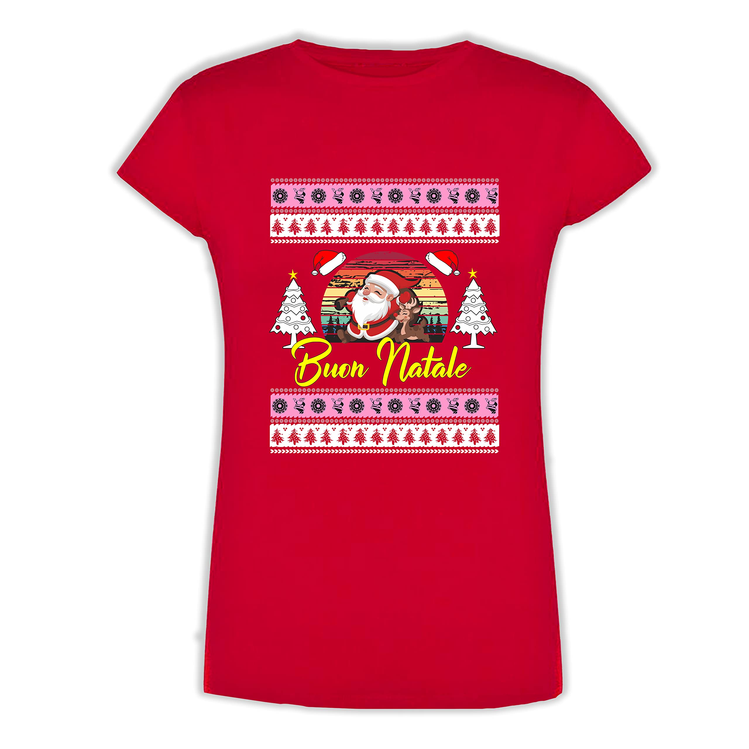 Tris Famiglia Magliette Natale - 3 Tshirt - Buon Natale - papà - Mamma - Figlio - Figlia - Coordinato Natalizio