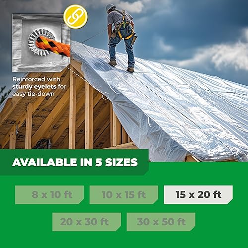 Miniatura 6 de Rainexo RX-150-15x20-T Impermeable 15x20  Lona multiusos resistente  Lona de película laminada cruzada multicapa  Ideal para agricultura, camping,