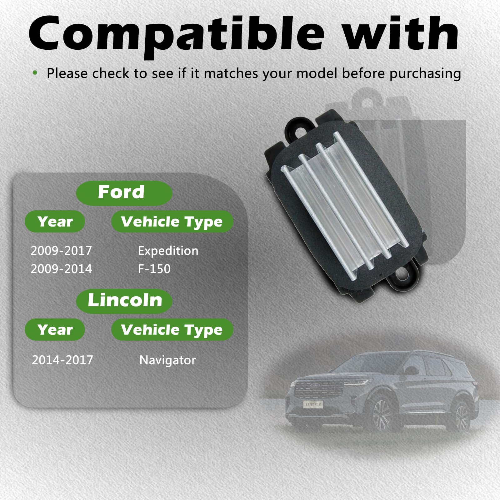 Módulo Del Ventilador HVAC Y Resistencia Para Ford F-150