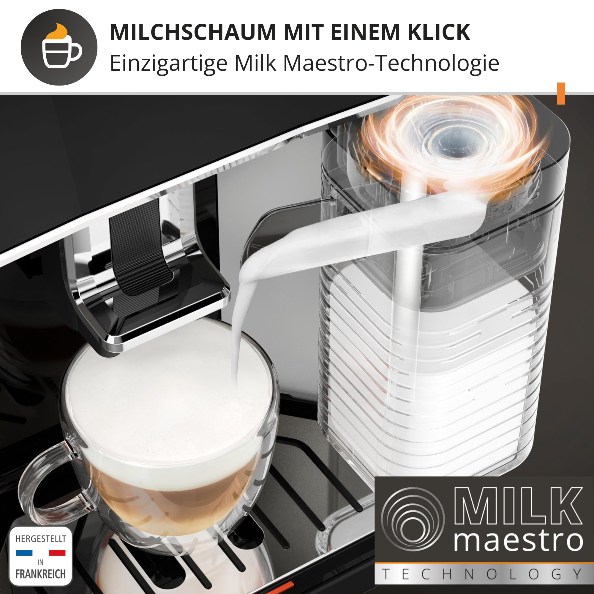 KRUPS Sensation Milk Kaffeevollautomat EA912E, 6 Kaffee & Milchgetränke, Milch Maestro Technologie