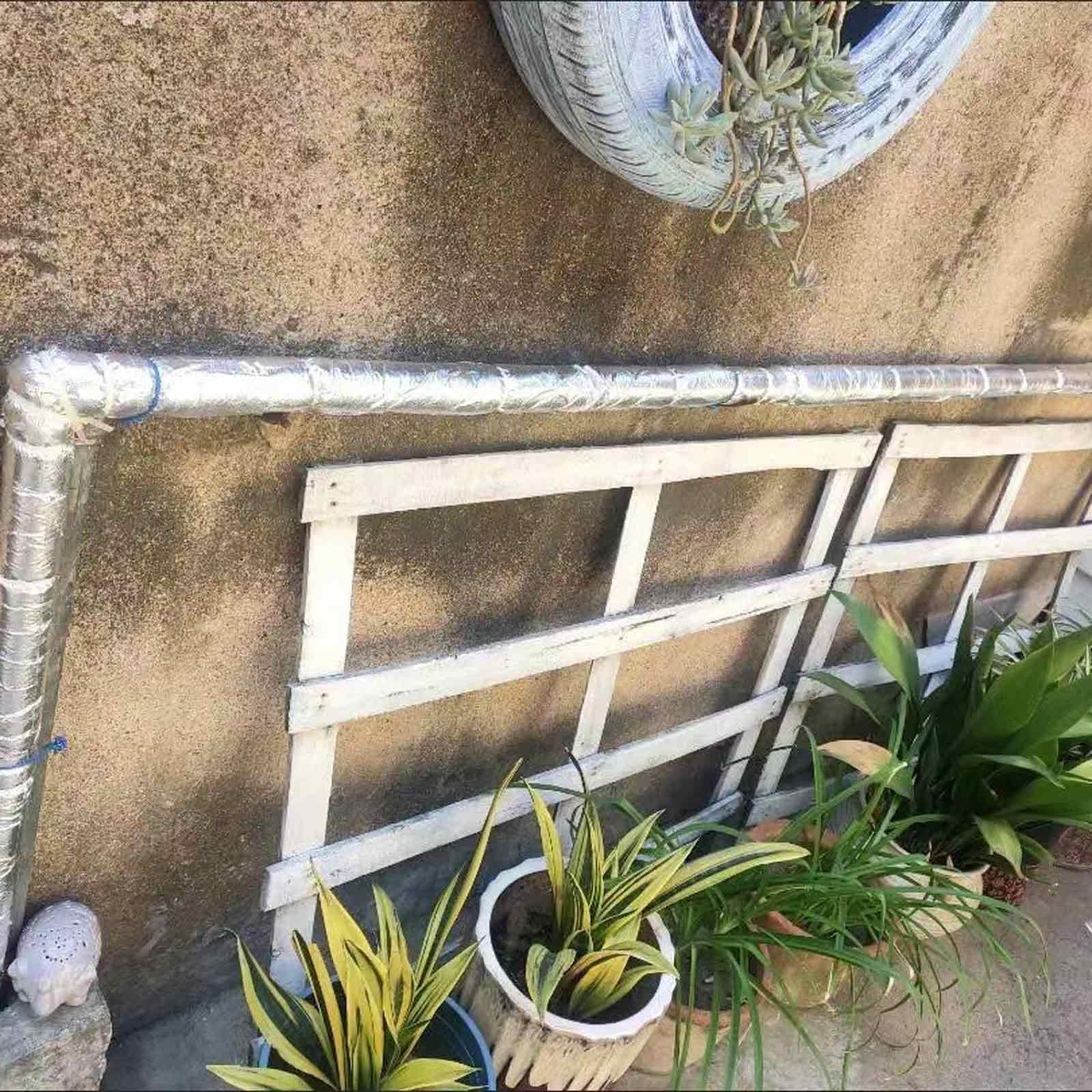 6 Piezas Papel de Aluminio Aislamiento Tuberías para Exteriores Aislante Tubo Espuma Anticongelante Manguera Aislante para Coquilla Aire Acondicionado Longitud 1.31 ft Grosor 3/4"(63.0 mm=2-1/2")