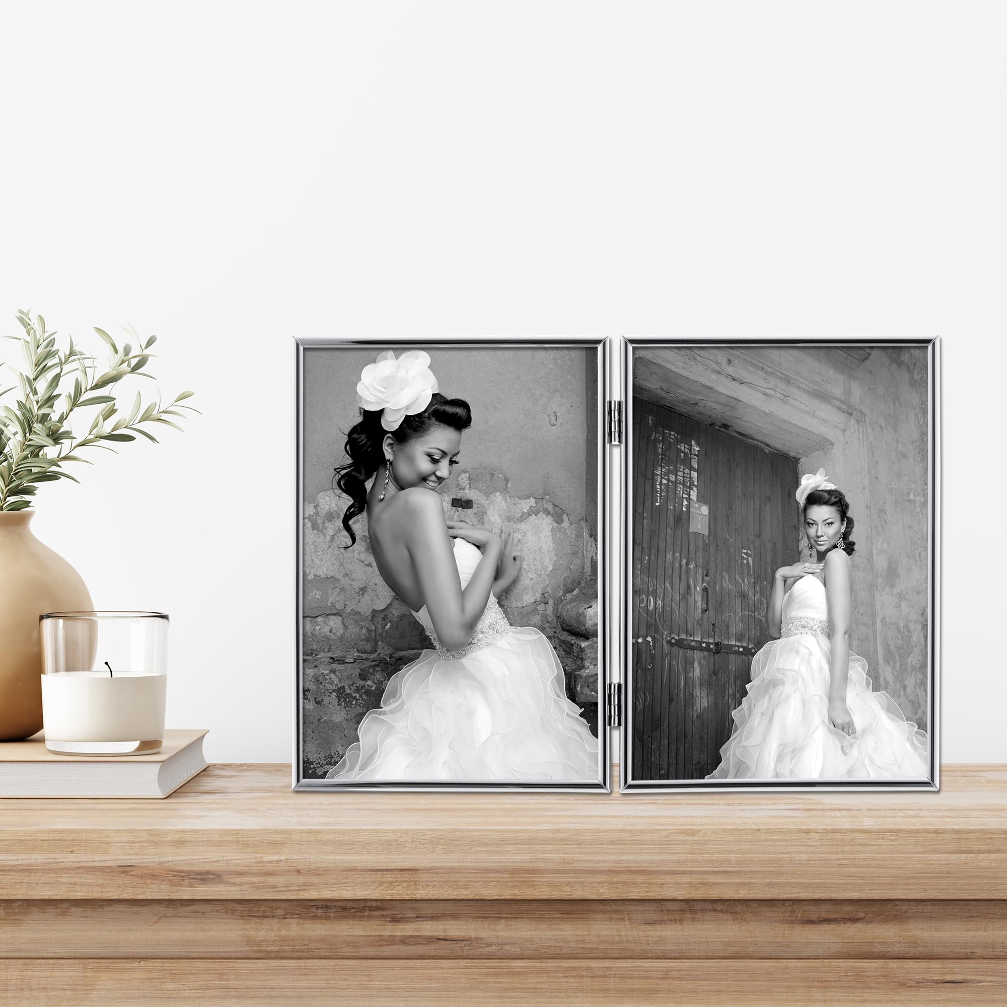 PORTAFOTO VERTICALE IN METALLO 10X15 CM COLORE SILVER
