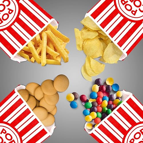 Miniatura 4 de Paquete de 1000 Bolsas de palomitas de maíz de 1 onza  Pequeño recipiente de papel desechable para palomitas de maíz, parte inferior plana a prueba