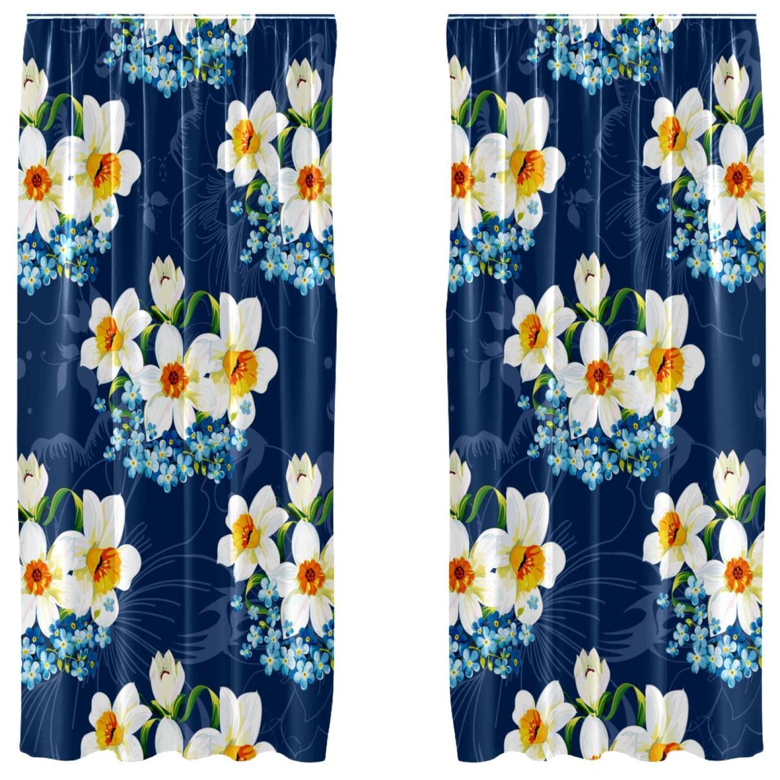 Rideaux occultants anti lumière pour retrouver le sommeil floral bleu 140x213