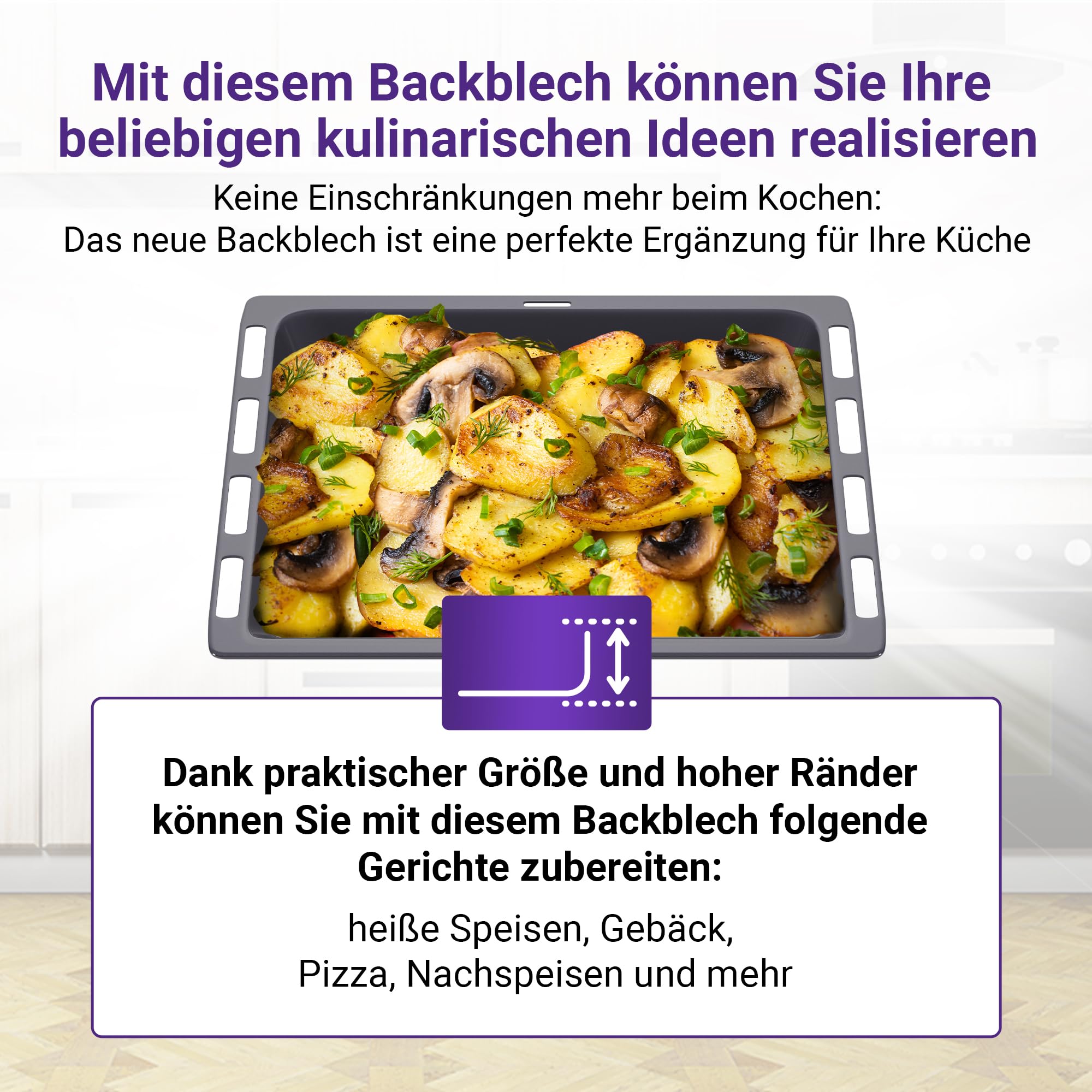 Tiefes Backblech 465x375 x39 mm Ersatz für Siеmens Bosch 00574912 | Fettpfanne Emailliert, Blech Ausziehbar, für Backofen