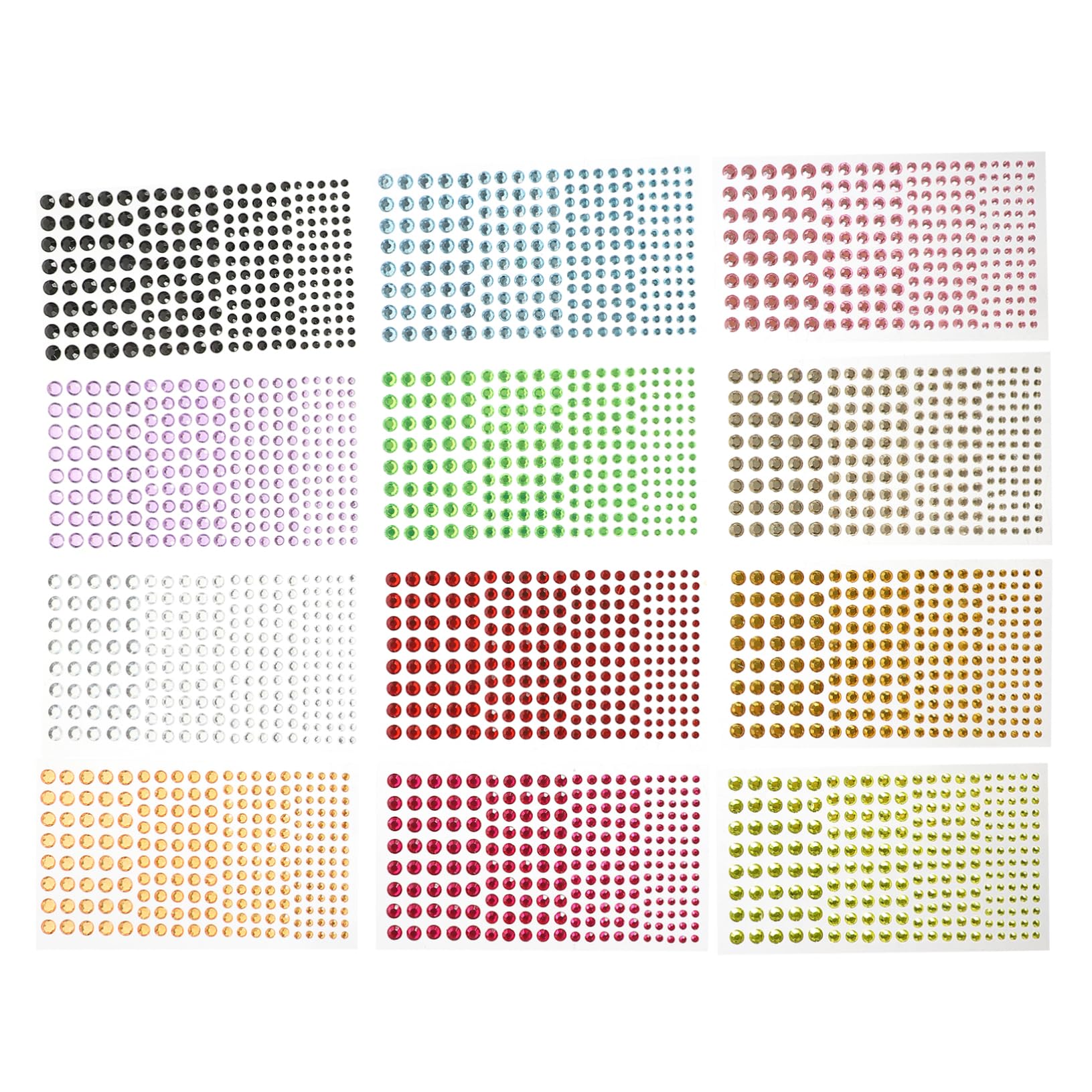 SHERCHPRY 3 Set Adesivi Con Diamanti Fare Gioiello Creazione Gemme Del Viso Ciondolo Delirio Uv Decorazioni Unghie Gioielli Per Il Viso Decalcomanie Di Gemme Per Il Viso Acrilico 12 Fogli*3