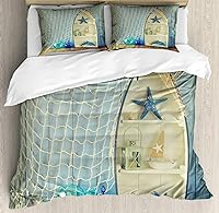 Vista 264 de Ambesonne Juego de funda de edredón de baloncesto, silueta de jugador de baloncesto, promoción de campeonato de competencia de atleta, juego de ropa