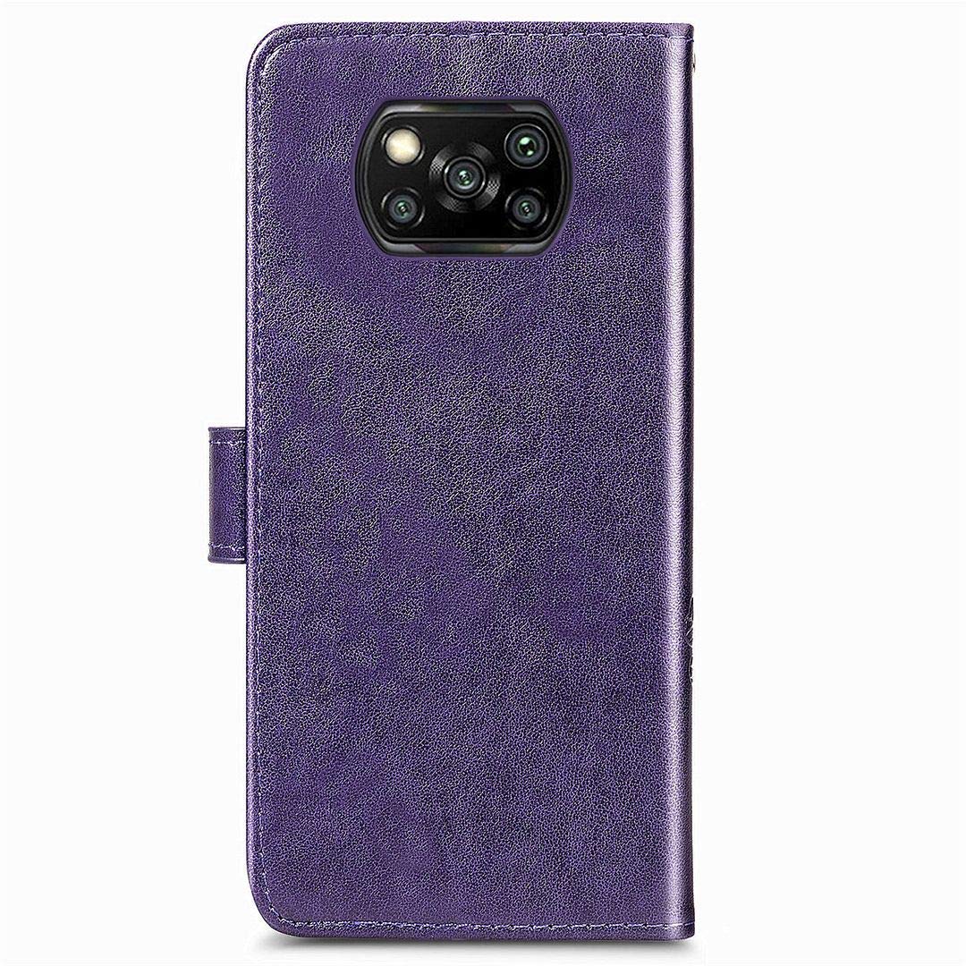 Custodia Xiaomi Poco X3 NFC/Pro Flip Wallet in Pelle Nera con Stand