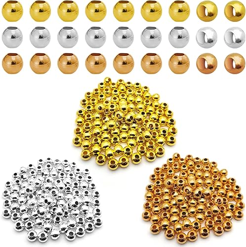 Miniatura 8 de 200 cuentas redondas de 0.315 pulgadas (0.315 in), cuentas espaciadoras de metal, cuentas espaciadoras sin costuras, cuentas de bola sueltas