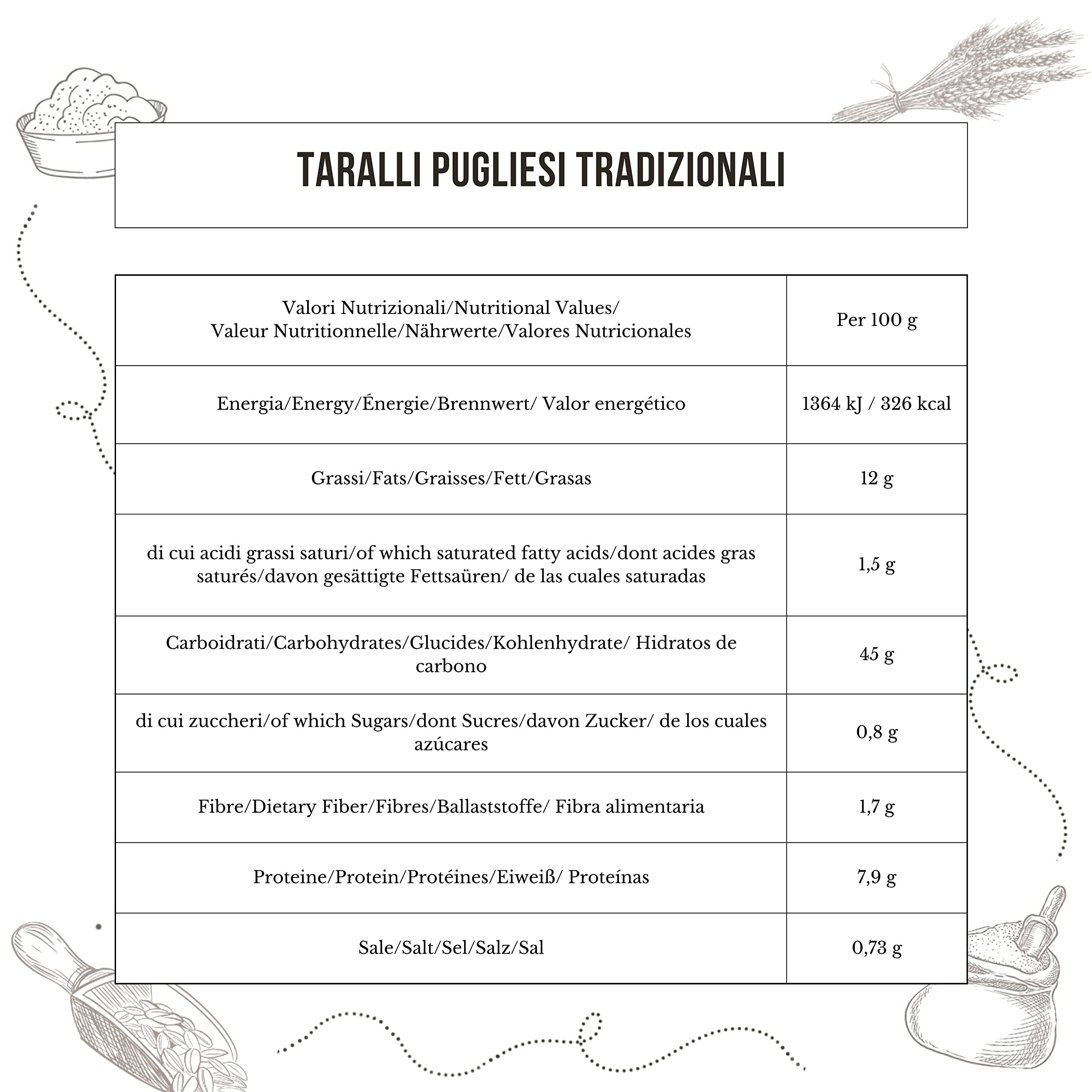 Terre Dei Trulli Traditionelle Taralli Pugliesi - 2 Eimer à 2 kg | Gesunder Snack für Eine Schnelle und Leckere Mahlzeit | Gesunde Snacks, Salzige Snacks, Healthy Snacks