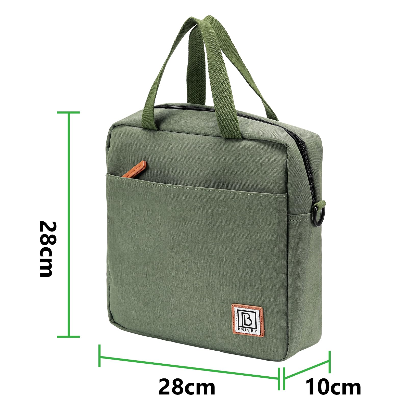 Brisby Lunchtasche - 7L, Vierschicht isolierte Kühltasche mit Kühlelemente, vielseitige Lunchbag (Grün)