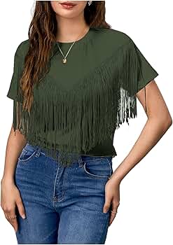 トップス Acka fringe american sleeve tops fringe american sleeve tops – Acka online store