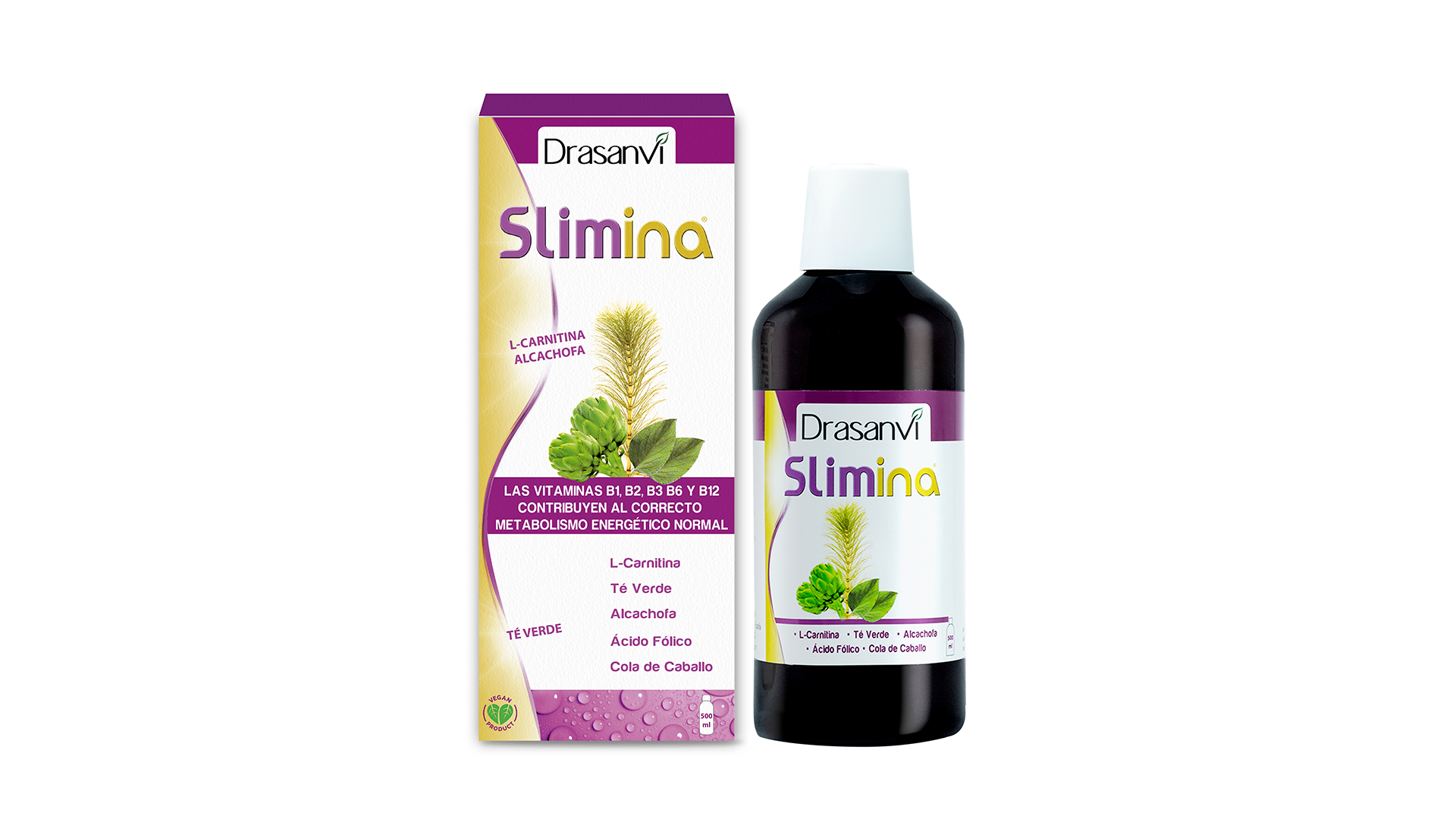 DRASANVI Slimina | Plant Extracts Reinforced with L-Carnitine, Fiber and  Vitamins | Horsetail + Artichoke + Green Tea | Helps Eliminate Liquids and  Proper Metabolism | 500 ml : Amazon.es: Grocery