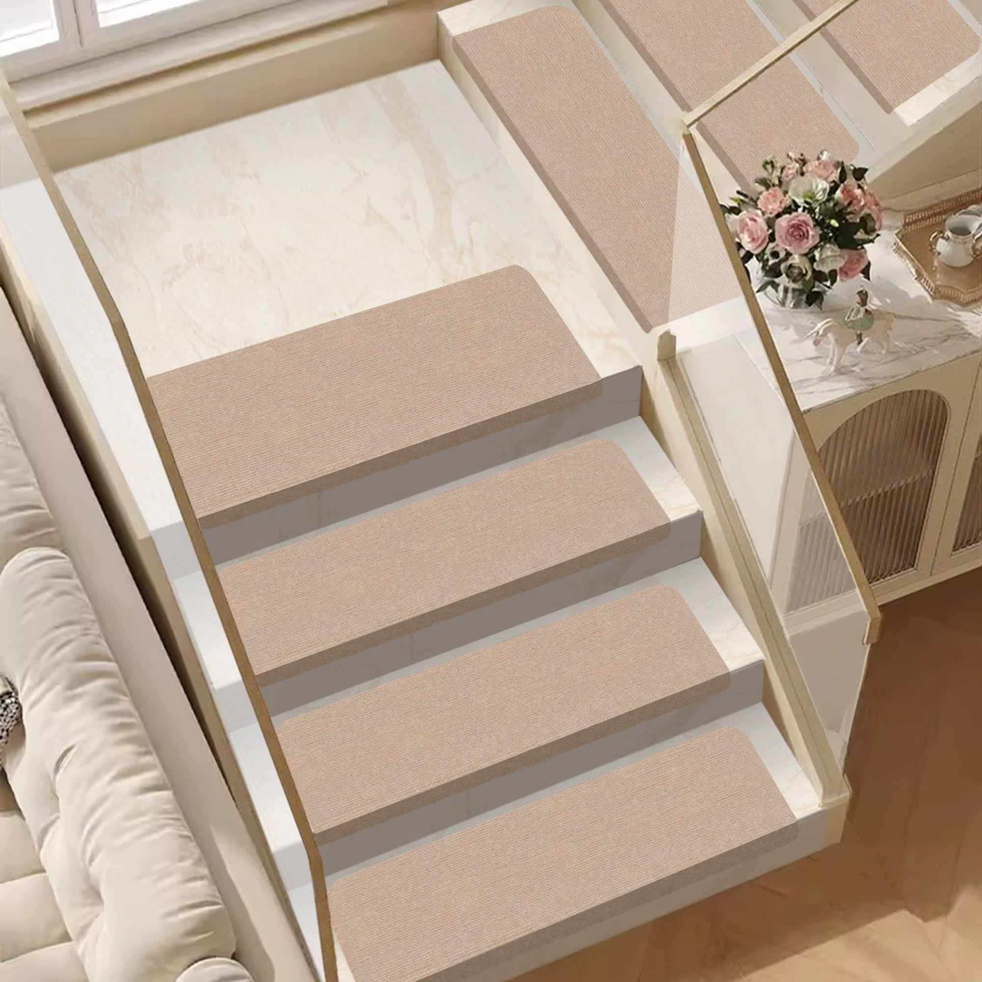 Alfombra de escaleras antideslizante para la seguridad de niños y mascotas en el hogar