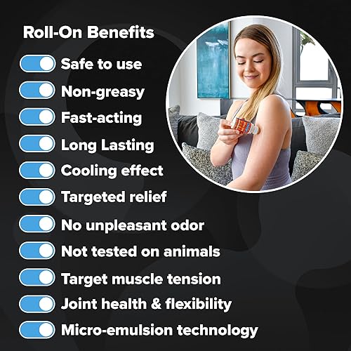 Miniatura 4 de Roll-On deportivo, 2 onzas líquidas, alivio tópico para dolores y dolores de músculos y articulaciones, enfriamiento, acción rápida, rodillo de