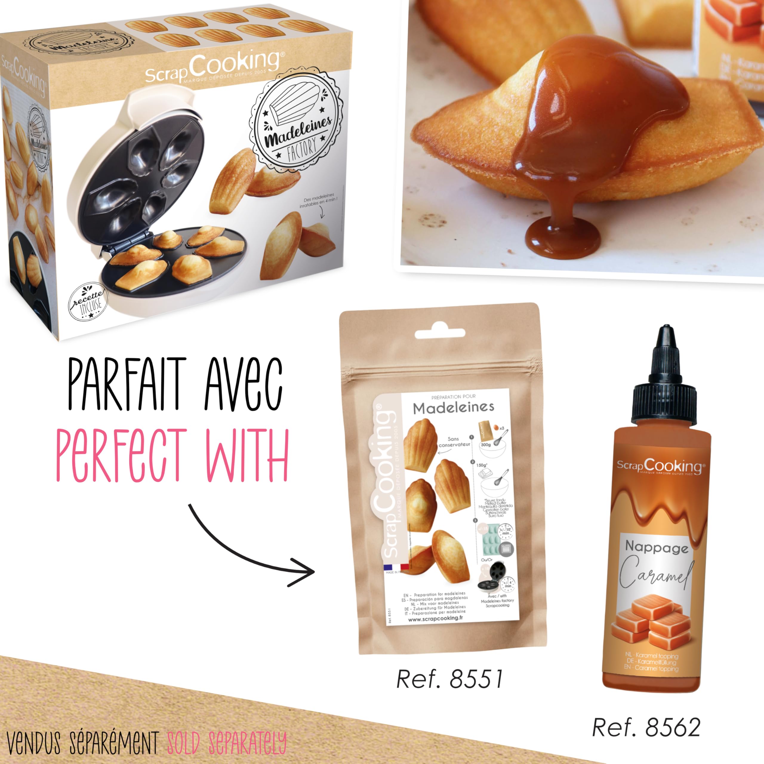 ScrapCooking - Madeleines Factory - Appareil pour Fabriquer ses Madeleine Maison - 3891, Blanc
