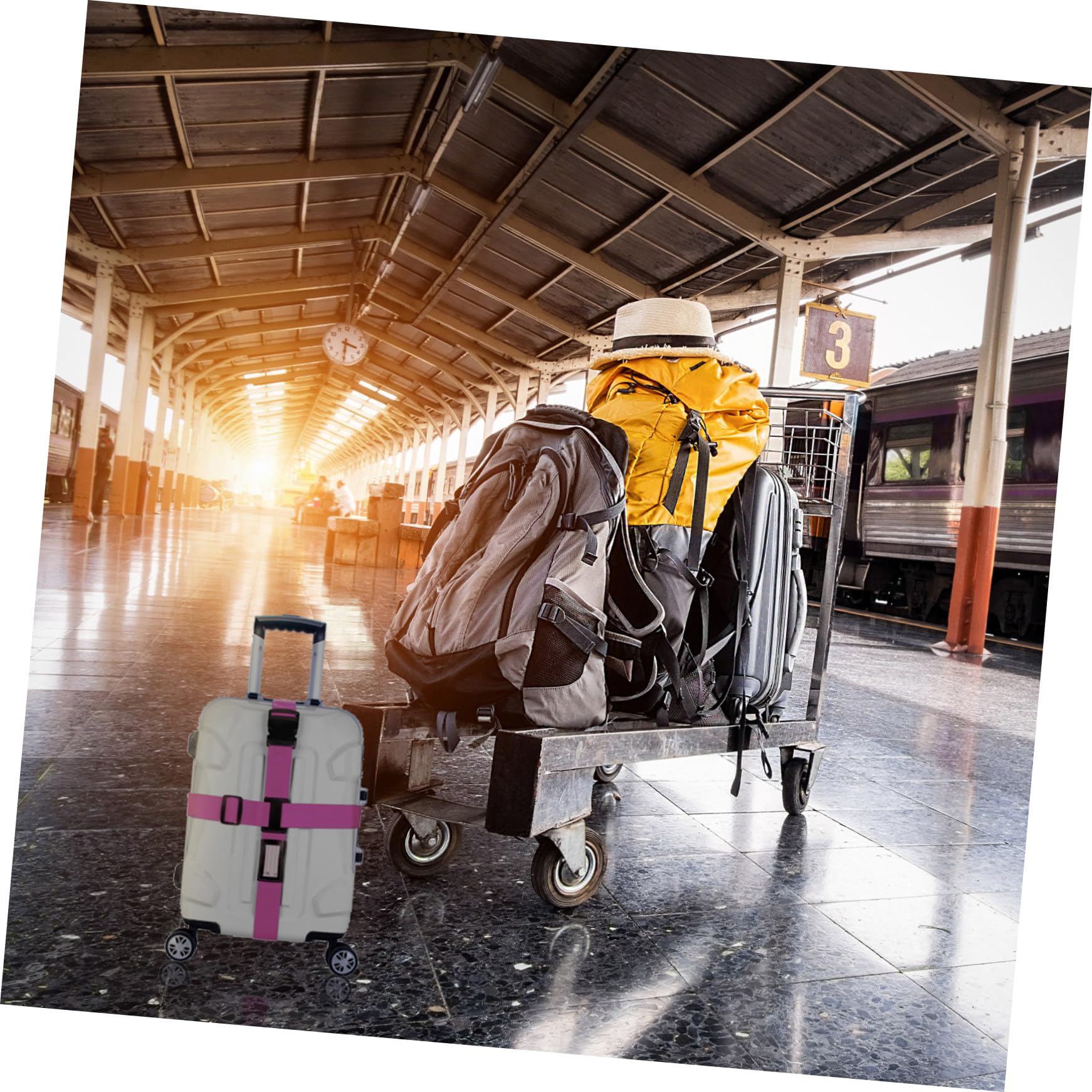 5 Stück Verstellbare Teiliges Koffergurt mit Robuster Schnalle Langlebigen Bindegurten für Gepäck Schnell Abnehmbar Sicherer Halt für Reisekoffer und Taschen Zufällige Farbe
