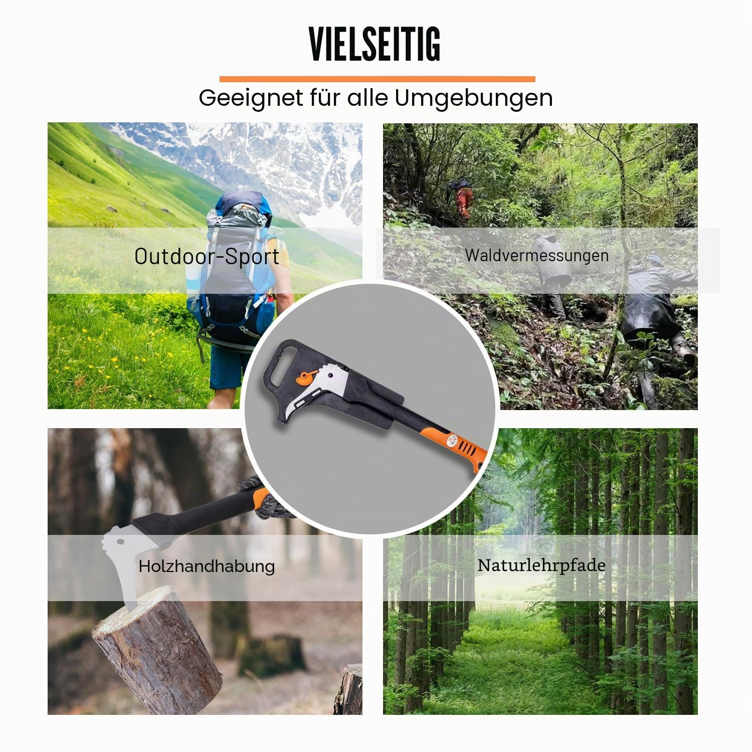 TOPWAY Handsappie mit Langem Griff 720mm Sappie, Karbonstahl, ergonomischer TPR-Griff, Forstwerkzeug zum Ziehen, Anheben und Bewegen von Holzstücken, Inklusive Schutzhülle 331235