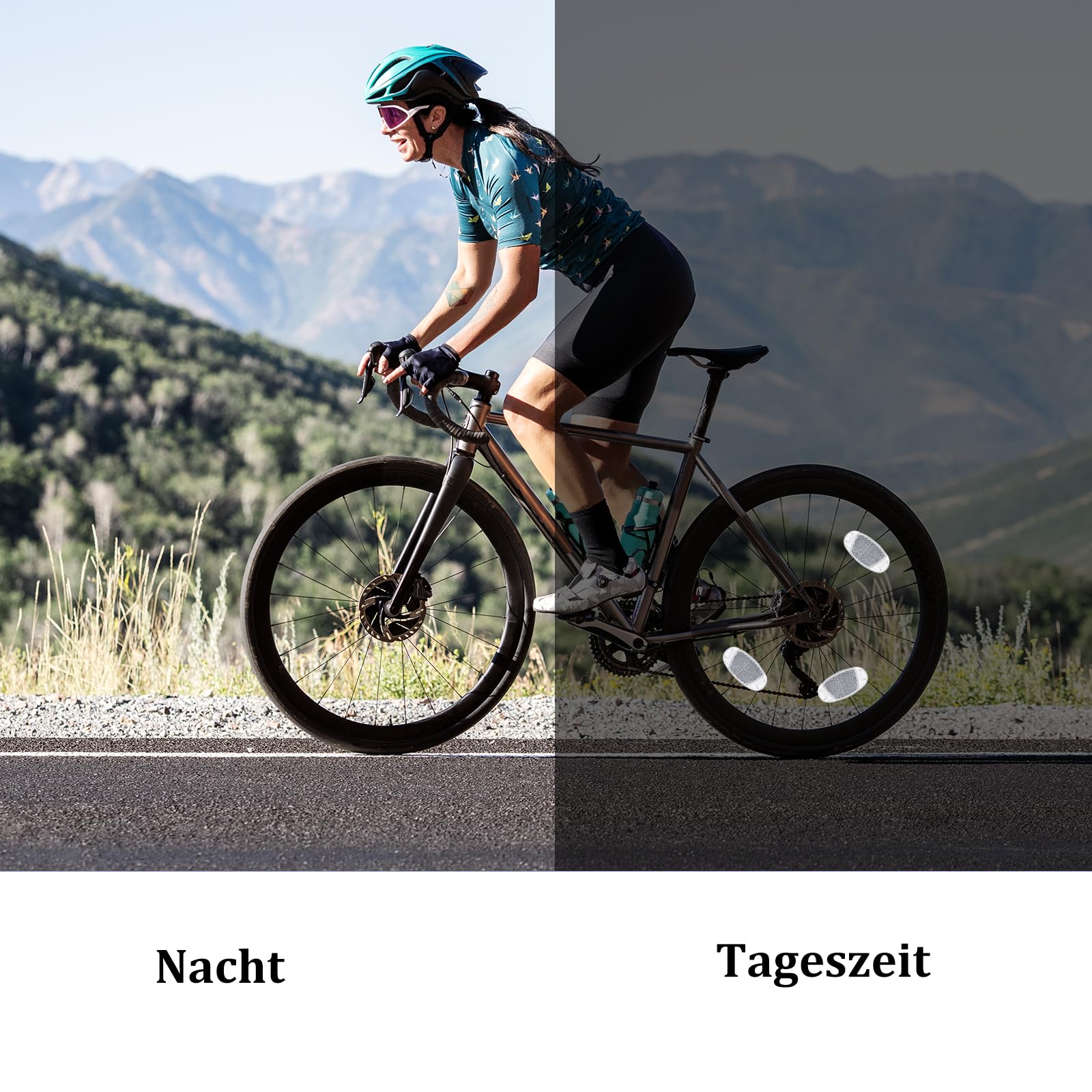 Xthrotsenk Set di 4 riflettori per bicicletta, per bici da corsa e mountain bike
