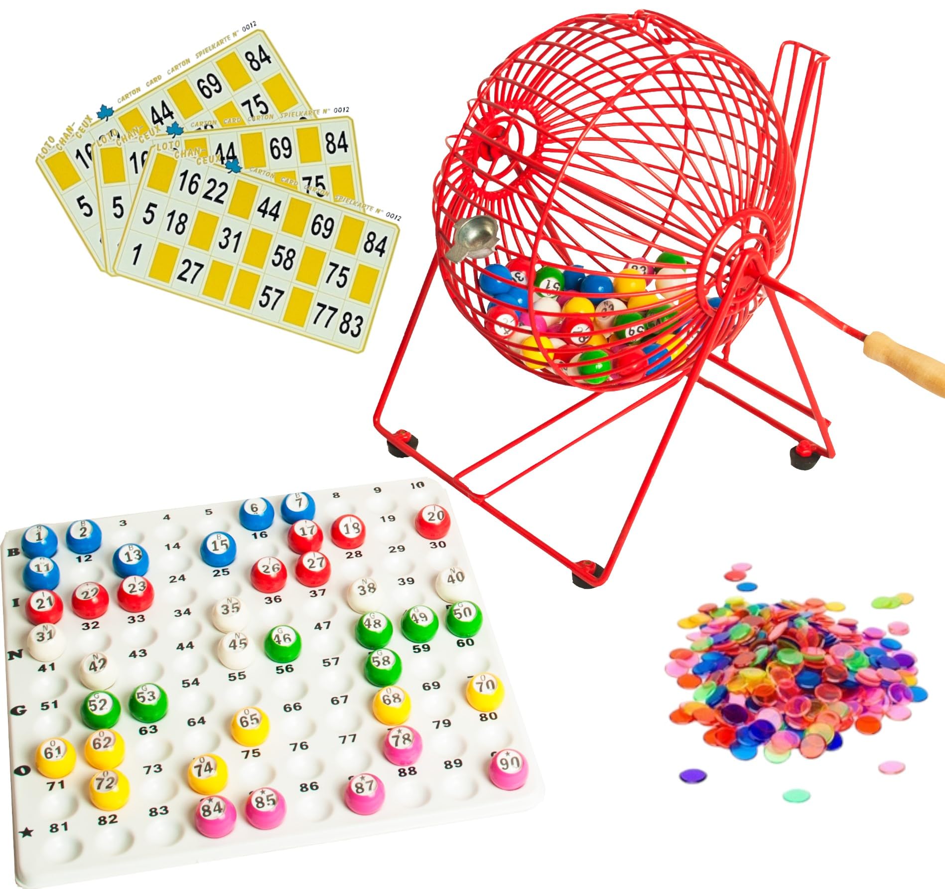 Thomas & Anca Club Supplies Ltd Bingo Cage Bingo Machine, 1-90 bingo balls, check tray, bingo cards and bingo discs