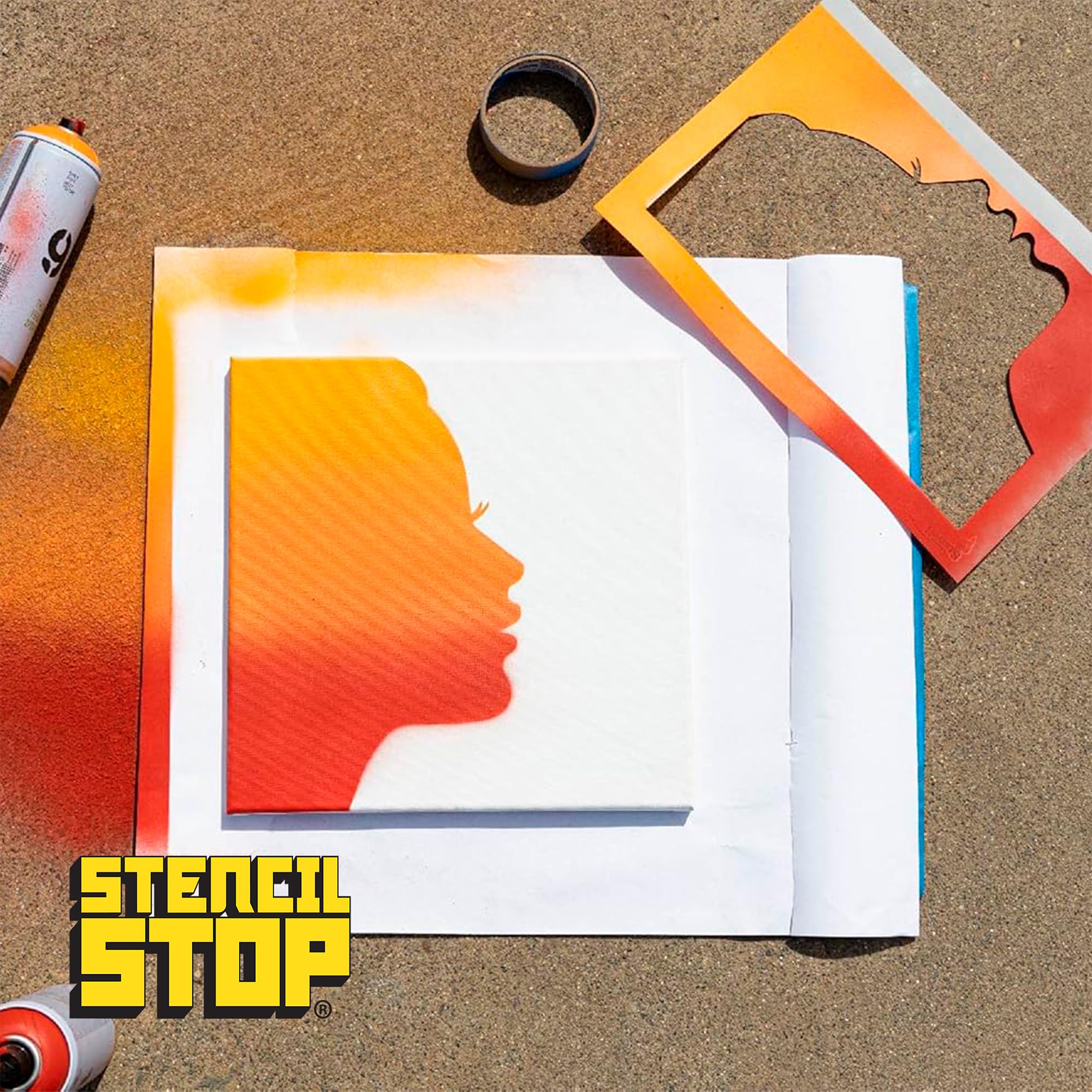 Stencil Stop Plantilla de silueta de cara de mujer, 15.5 x 24 pulgadas, plantillas reutilizables para pintar sobre madera, paredes, tela y rocas, plástico Mylar duradero de 14 mil para manualidades y