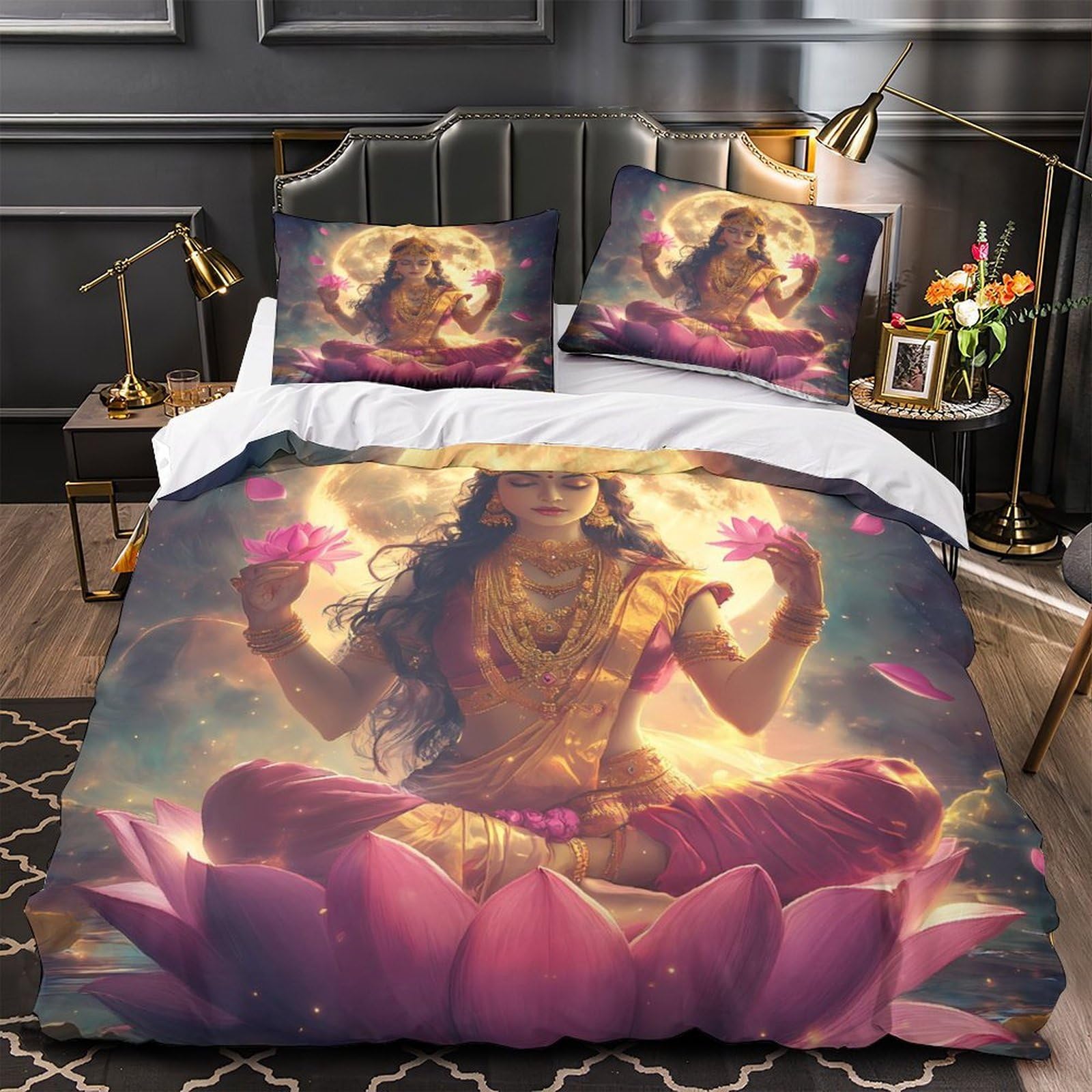 Housse de couette spirituelle microfibre pour chambre zen et calme