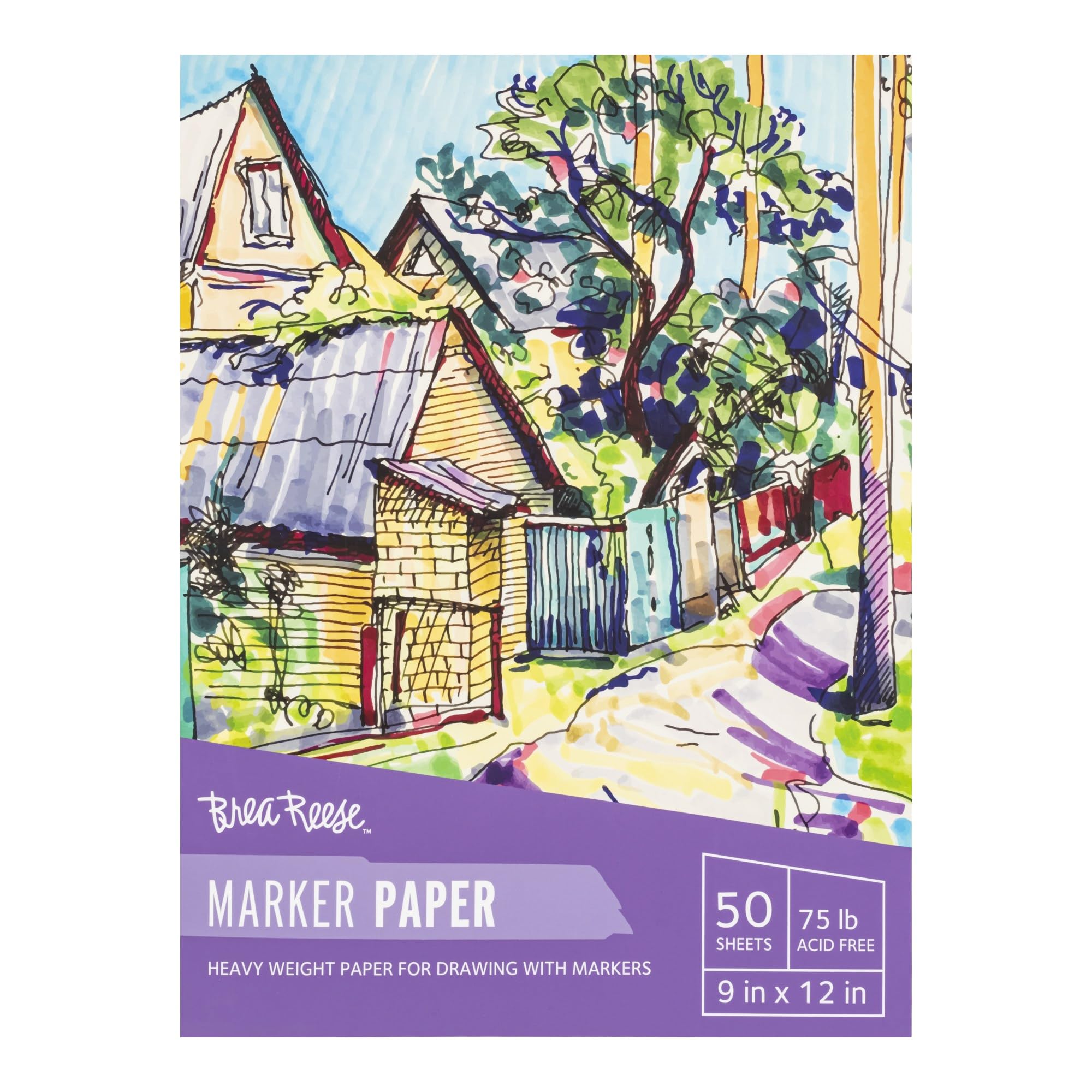 Brea Reese: Marker-Papierblock, 50 Blatt, säurefrei, langlebig und glatte Oberfläche, perfekt zum Mischen von Markern, Kunstbedarf für Erwachsene