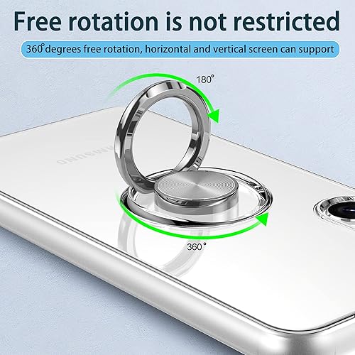 Miniatura 5 de SXTDDSP Funda transparente para Samsung Galaxy S23 Plus 2023, funda protectora flexible de silicona suave, con soporte magnético de anillo giratorio