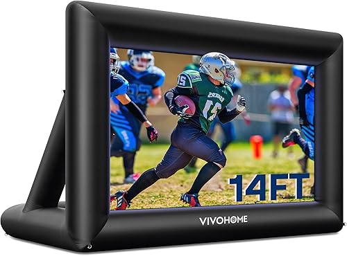 VIVOHOME Pantalla de proyector inflable de 14 pies para exterior, pantalla de cine inflable para uso al aire libre, pantalla de TV Mega grande con