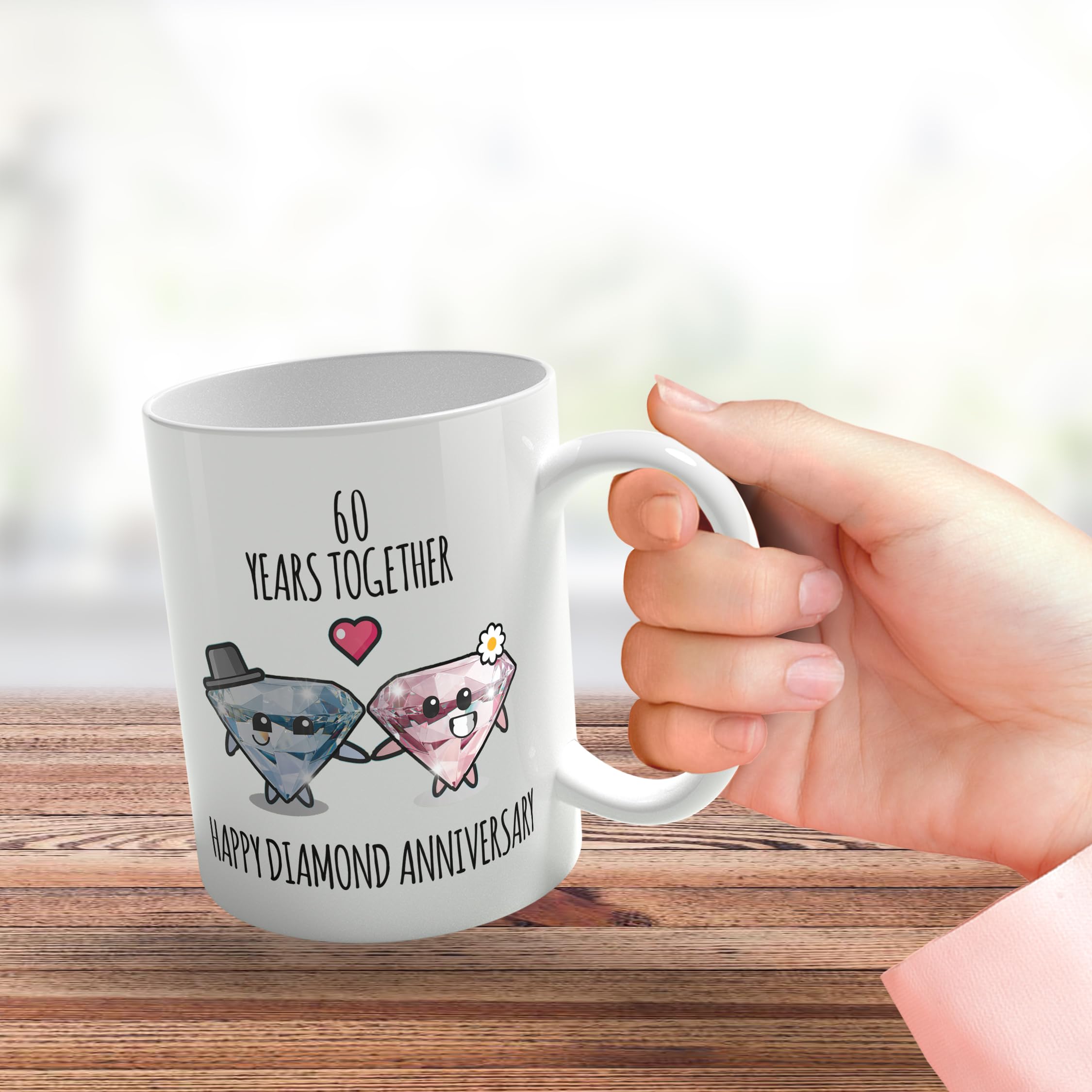 Stuff4 60th Anniversary Mug Gift for Men Women, 60 Years Together - Image 3