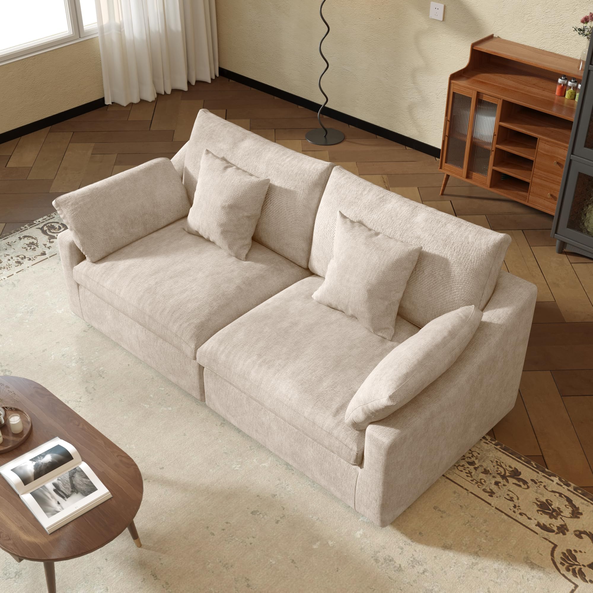 JACH Sectional Couches for Living Room, Cloud Sectional Couch with Deep Seat, Down Filled Modular Sofa, Covers Removable & Washable, Love Seat Sofas