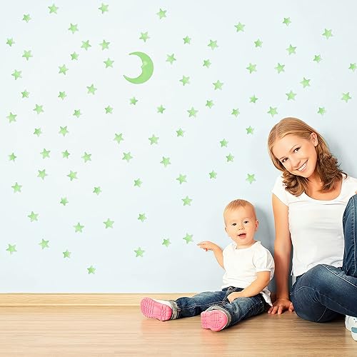 Miniatura 5 de 204 calcomanías de estrellas que brillan en la oscuridad para techo, estrellas brillantes para dormitorio de niños, estrellas para techo, rellenos