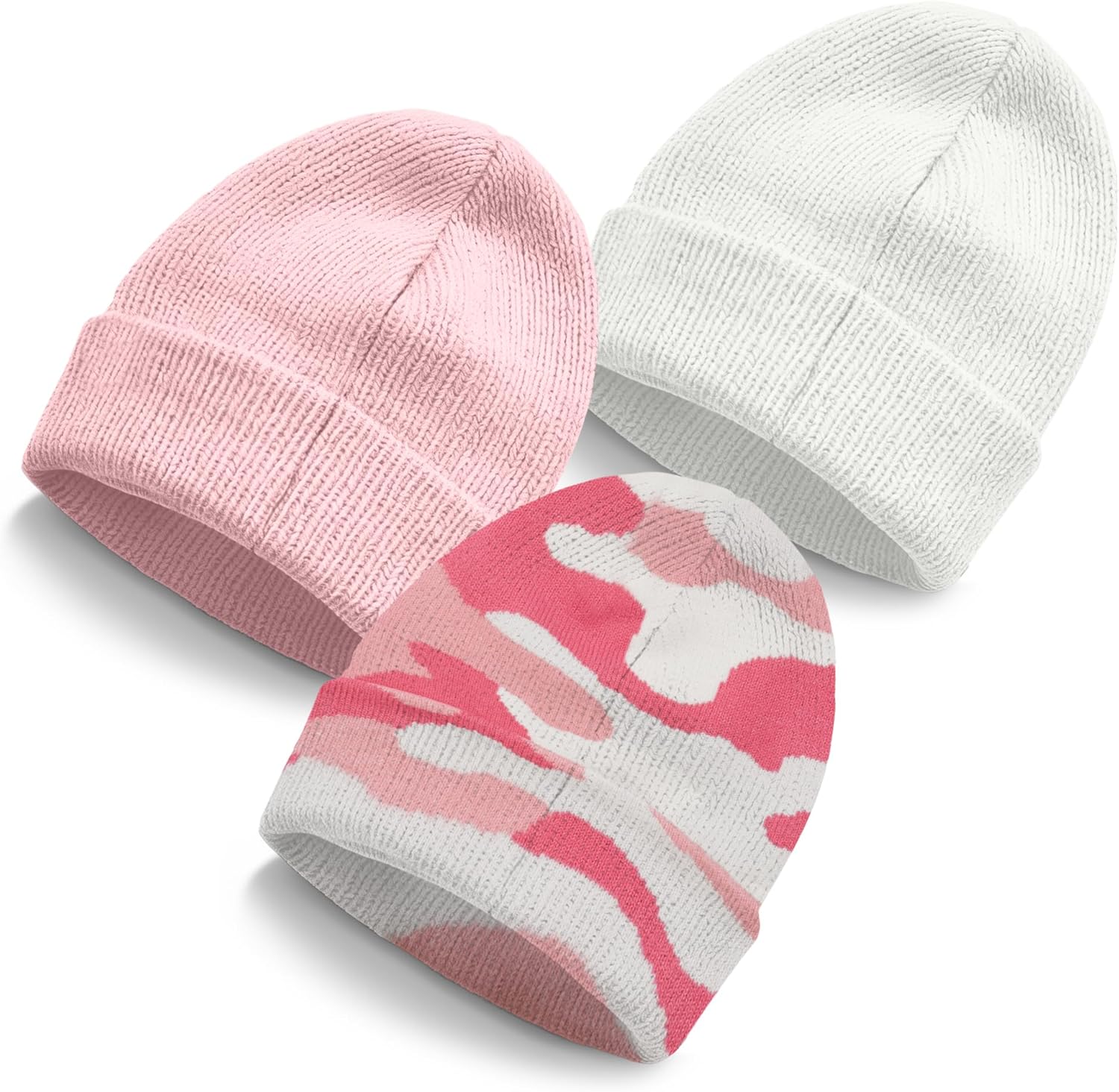 DALIX Beanie Soft Knit 3 Pack Stretch Skully Warm Winter Ski