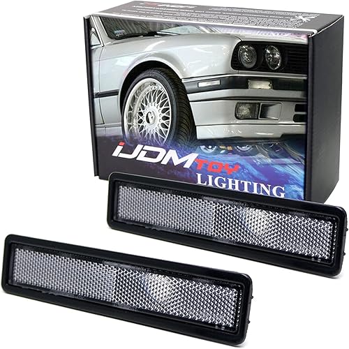 Miniatura 10 de iJDMTOY Carcasas de la lámpara del marcador lateral del parachoques de la lente ahumada euro compatibles con BMW E30 3 E34 5 Series, etc., reemplaza