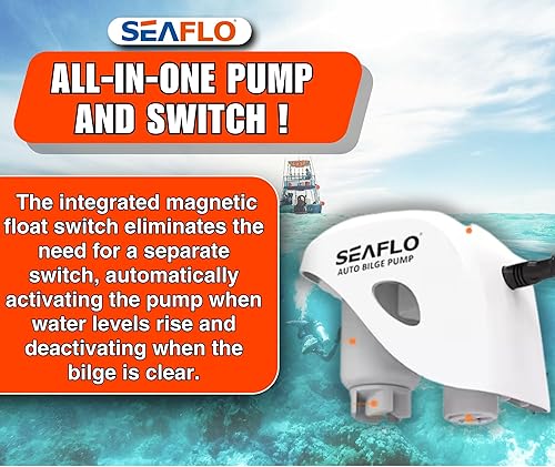 Miniatura 4 de Seaflo, bomba de agua autosumergible automática para barco de sentina de 12 V 750 ghp con interruptor sumergible