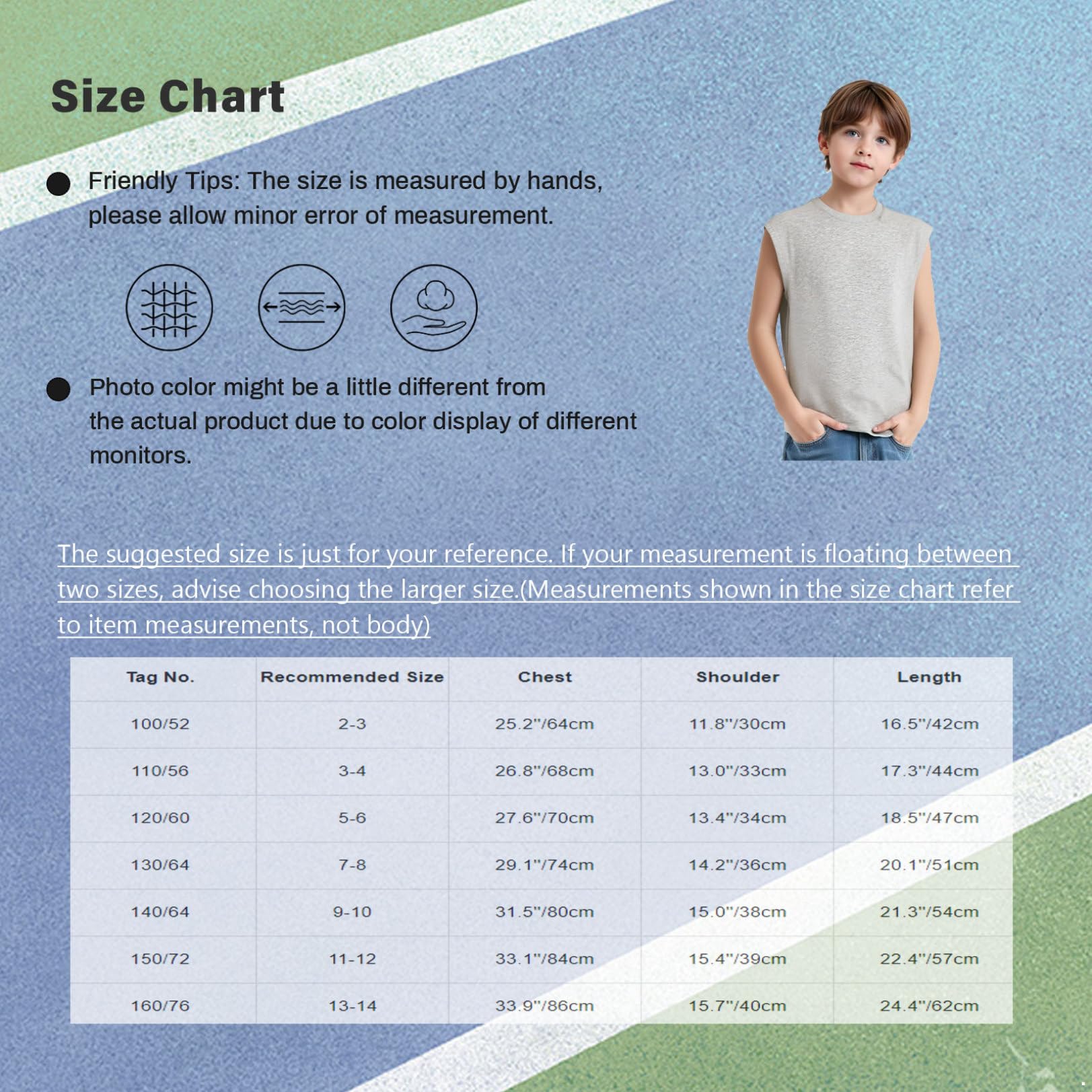 renvena Canotta Bambini e Ragazzi Estate Cannottiera Senza Manica Tank Tops Girocollo Moda Gilet Allenamento Maglietta Ad Asciugatura Rapida T-Shirt Sportiva