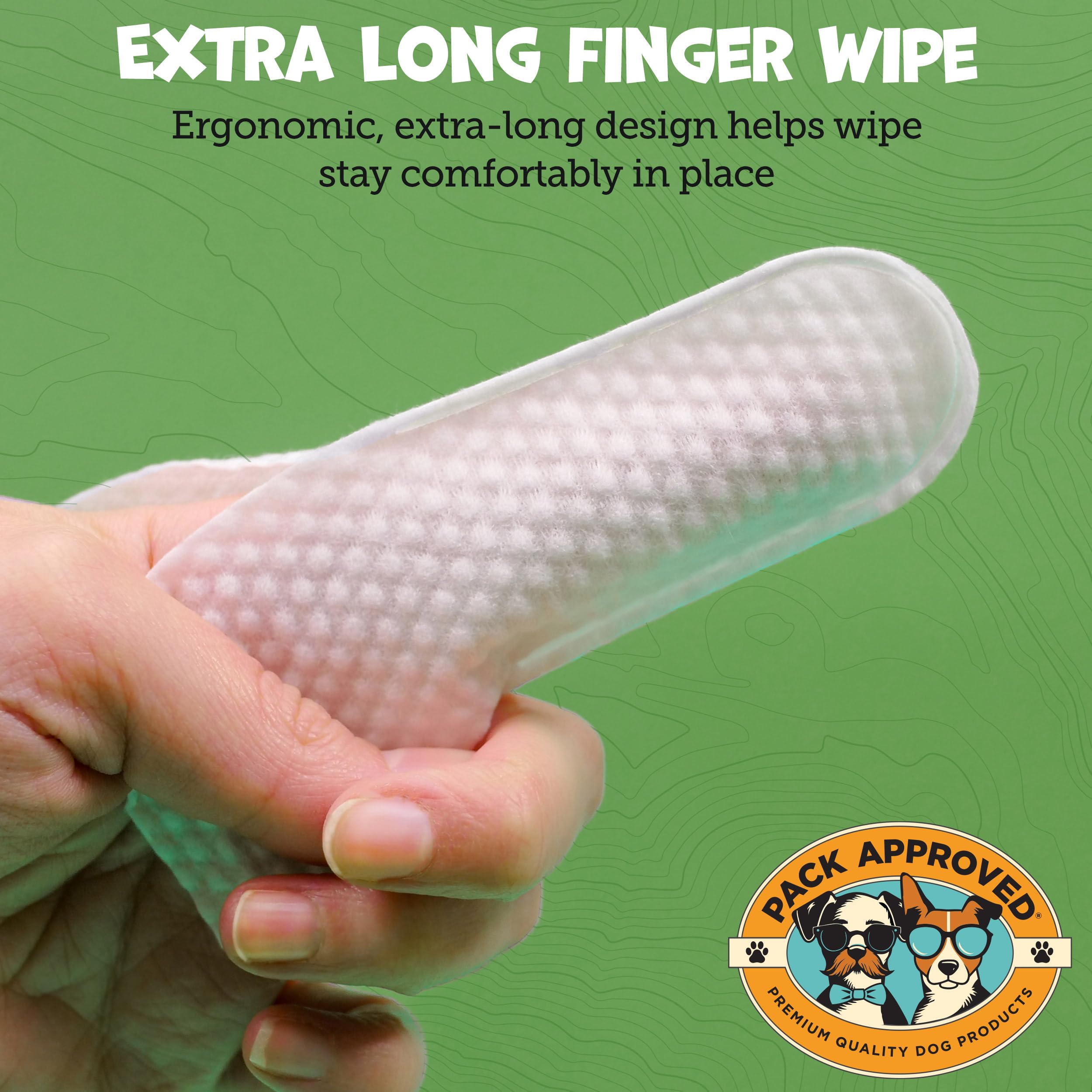 Finger Ear Wipes for Dogs with Aloe Vera and Eucalyptus - Convenient, Extra-Coverage, and Large Design Dog Ear Cleaning Wipes - Removes Wax and Freshens Ears - 50 Wipes - image 5