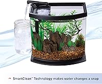 Vista 14 de Aqueon Kit de tanque de peces de acuario pequeño LED MiniBow con tecnología SmartClean, negro, 2.5 galones