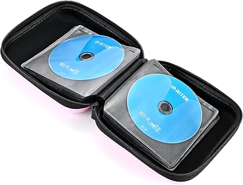 Miniatura 65 de alavisxf xx Funda para CD, funda protectora de EVA para 48 unidades, Blu-ray y DVD, portátil, con cremallera, soporte para CD, organizador de