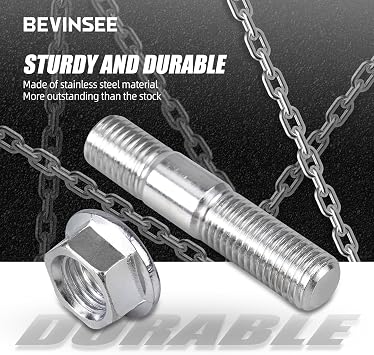 Bevinsee 4PCS M10-1.25x48mm Exhaust Manifold Stud Nuts Kit