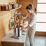 BANEBONE 22L Hydraulic Fruit Wine Press - 5.8Gal Stainless Steel Cider Press with Jack, Food Grade 304 for Apple/Grape, Home Brewing Equipment (220lbs/h Efficiency)