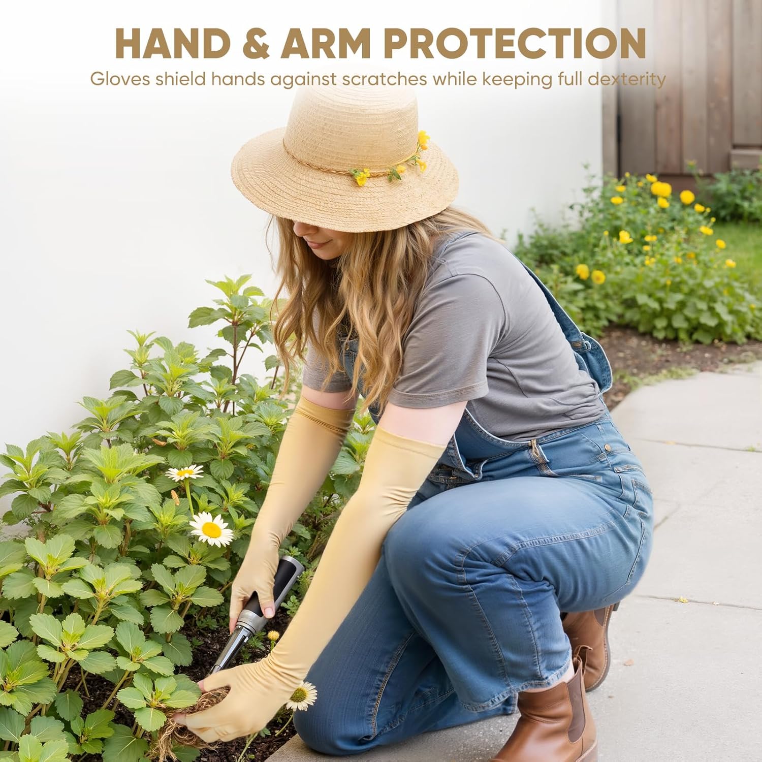 Skin Guards Garden Gloves - Sun Protection Sleeves with Fingerless Glove for Men & Women - Made in USA