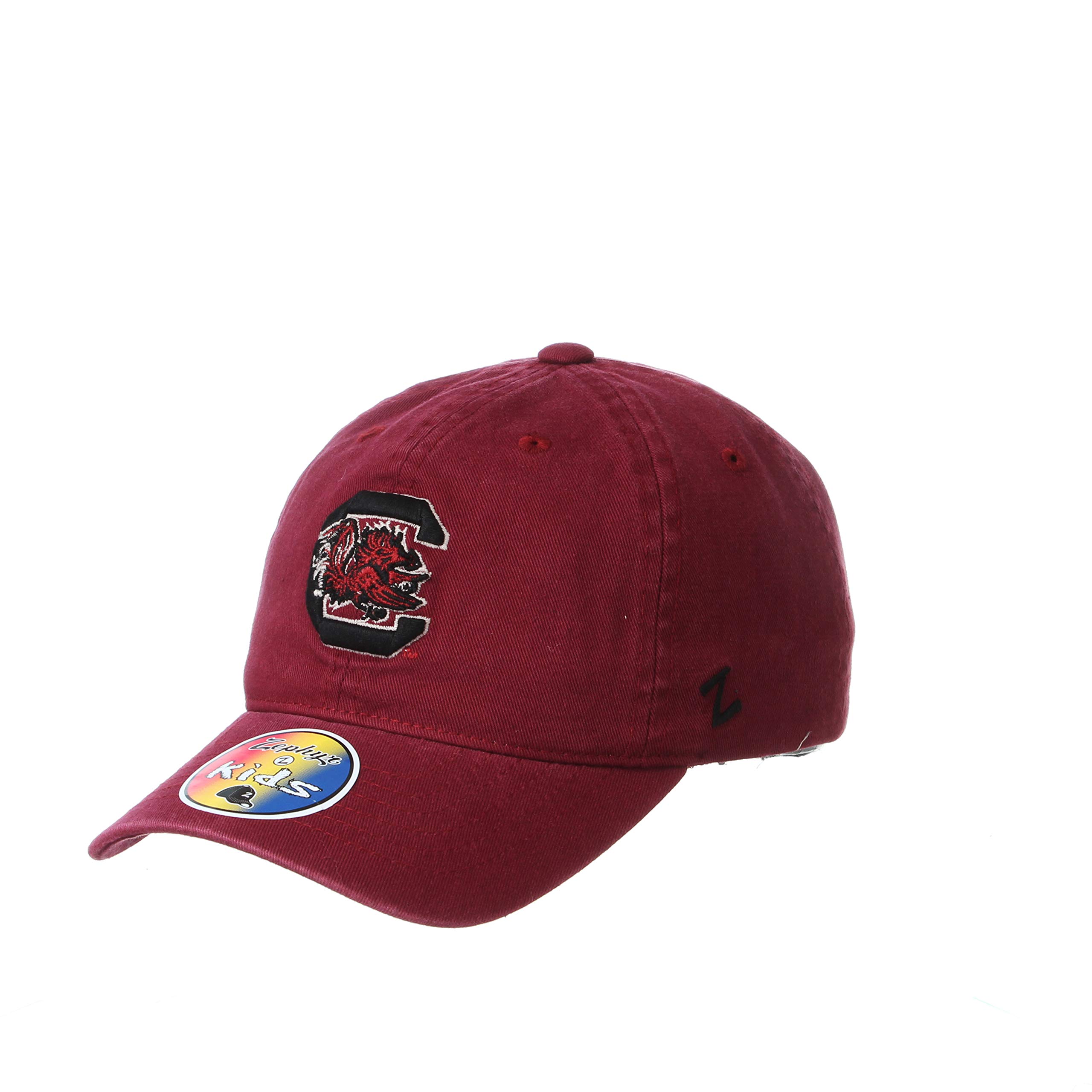 Zephyr Unisex Kid's Adjustable Scholarship Hat Team Color, South Carolina Fighting Gamecocks Cardinal, One Size