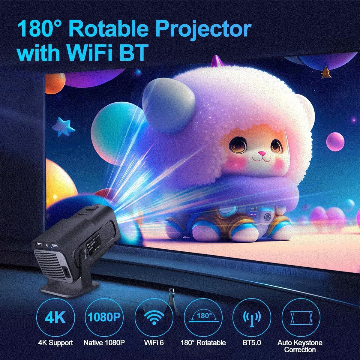 HY320 プロジェクター Amazon.com: 4K Android 11 1080P 390ANSI HY320 Dual Wifi6 BT5